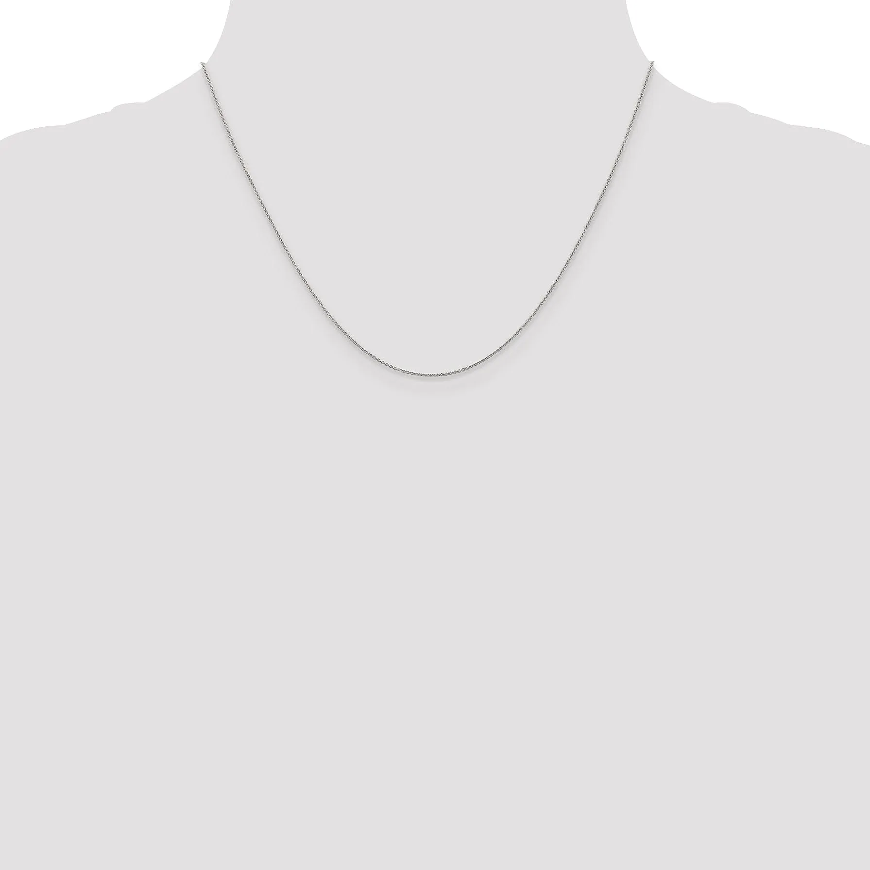 Leslie 14K White Gold .8 mm Round Cable Chain