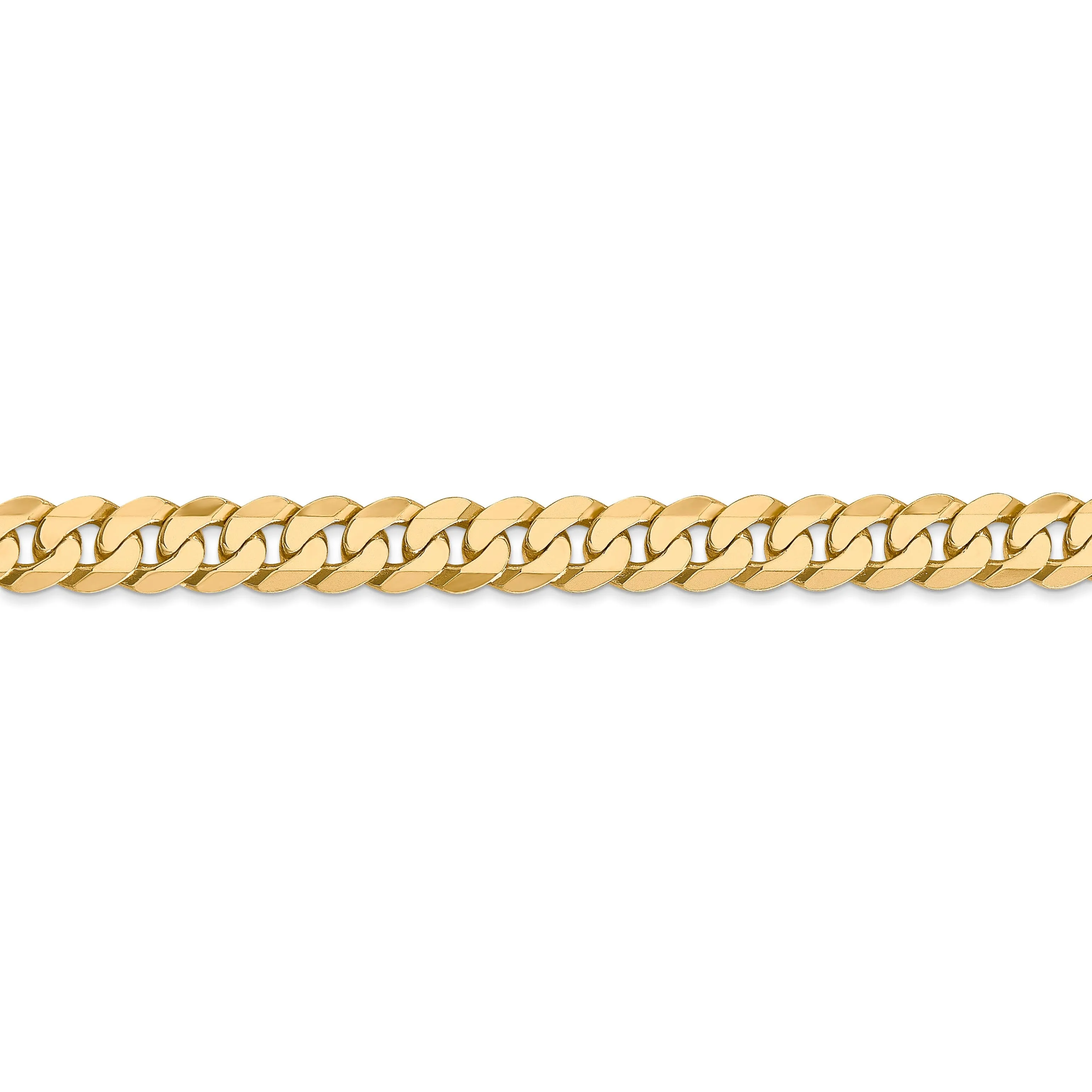 Leslie 14k Yellow Gold 6.1mm Beveled Curb Chain