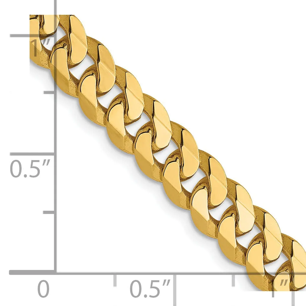 Leslie 14k Yellow Gold 6.1mm Beveled Curb Chain