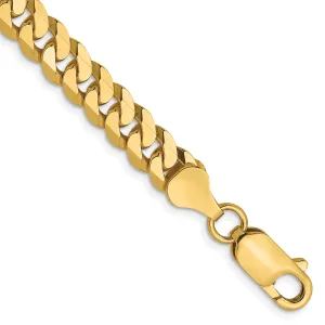 Leslie 14k Yellow Gold 6.1mm Beveled Curb Chain