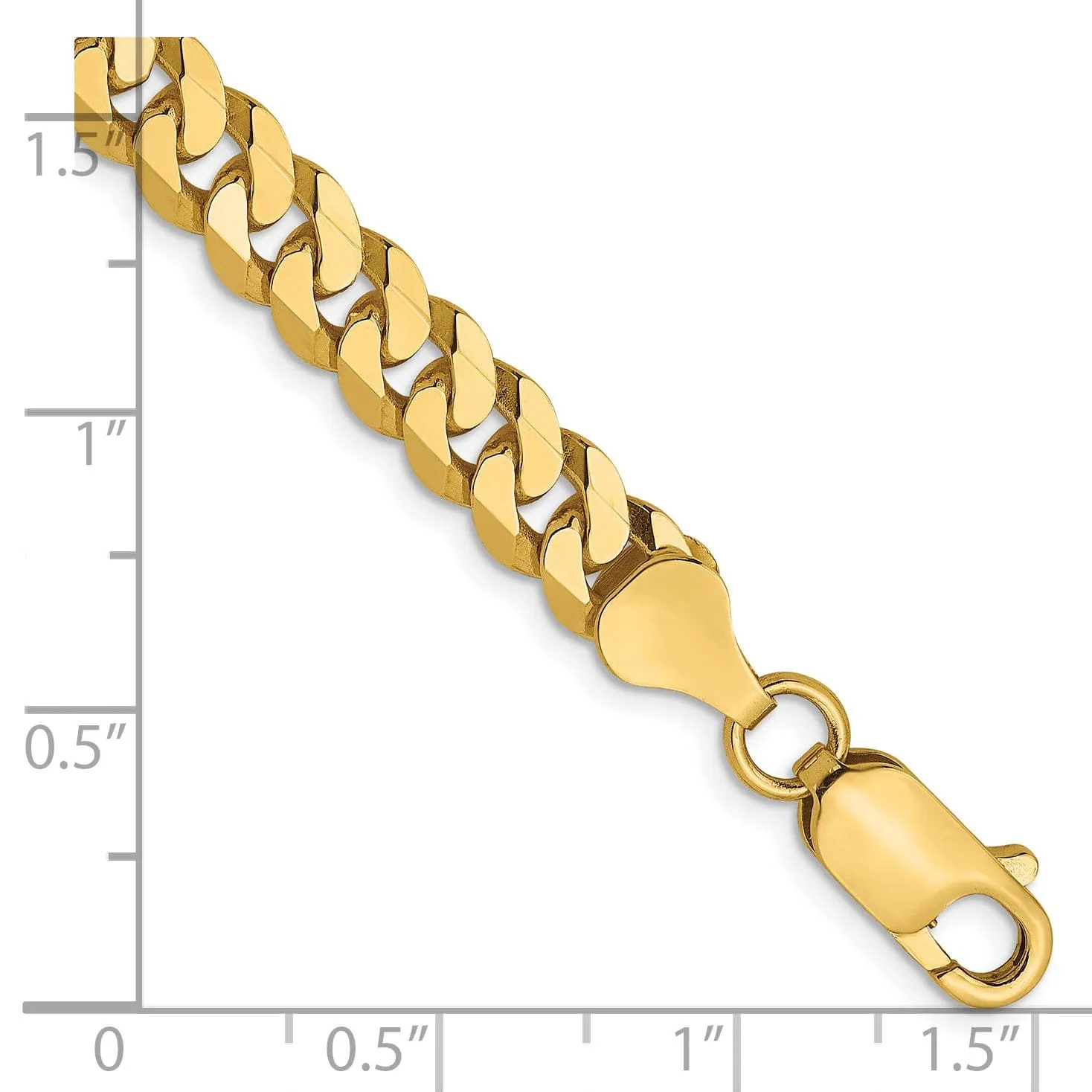 Leslie 14k Yellow Gold 6.1mm Beveled Curb Chain