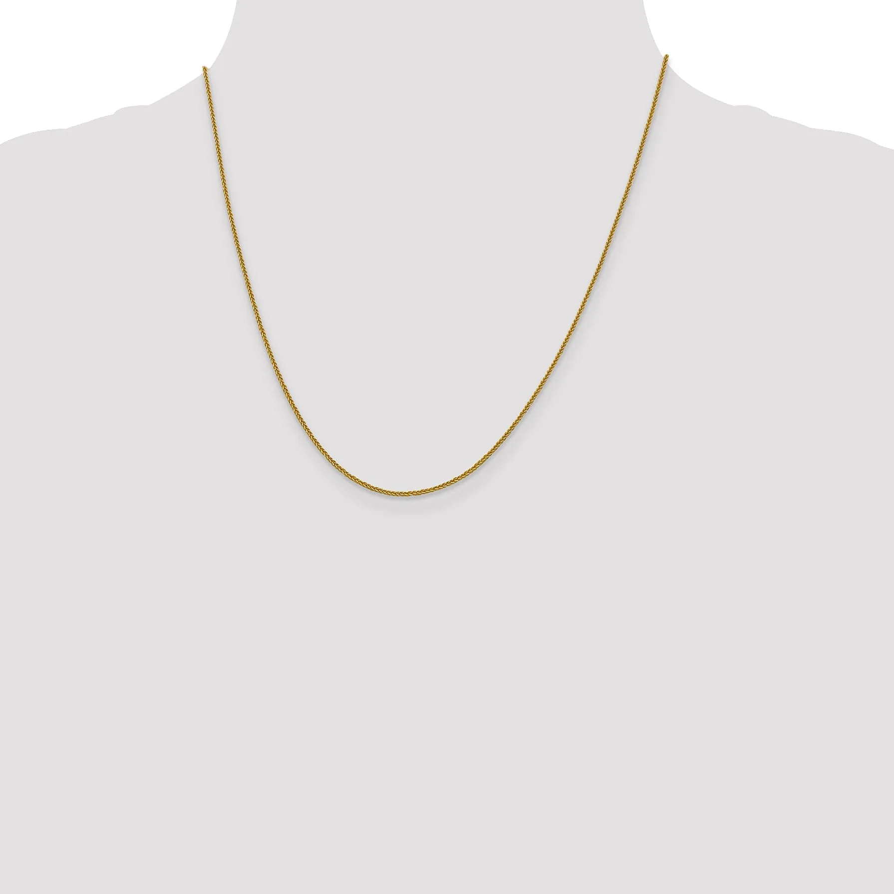 Leslies 14k Yellow Gold 1 mm Quadra Wheat Chain