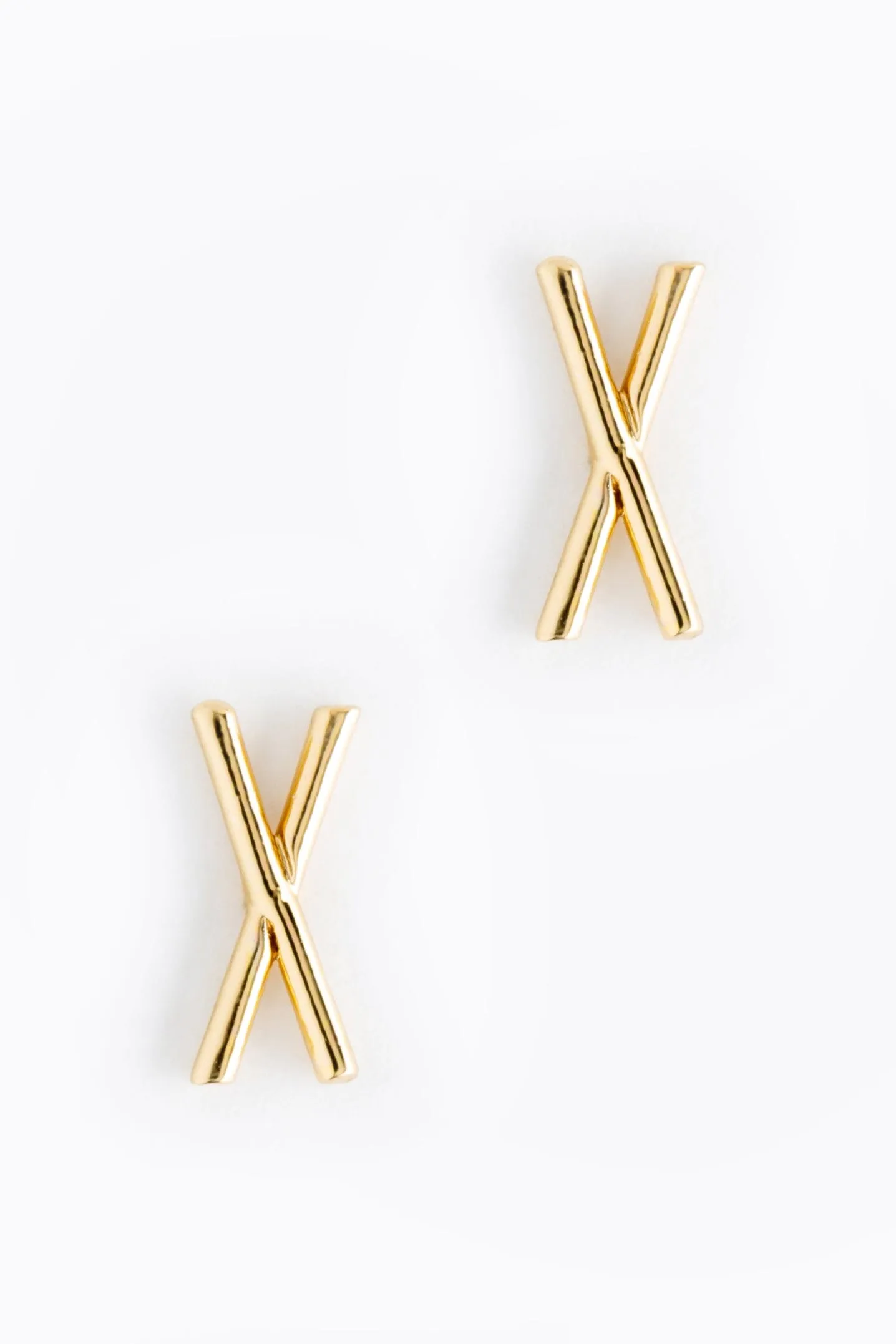 Letter X Gold Condensed Earrings
