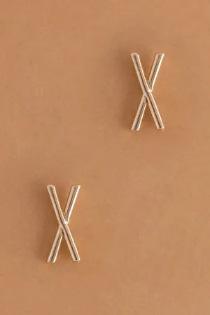 Letter X Gold Condensed Earrings