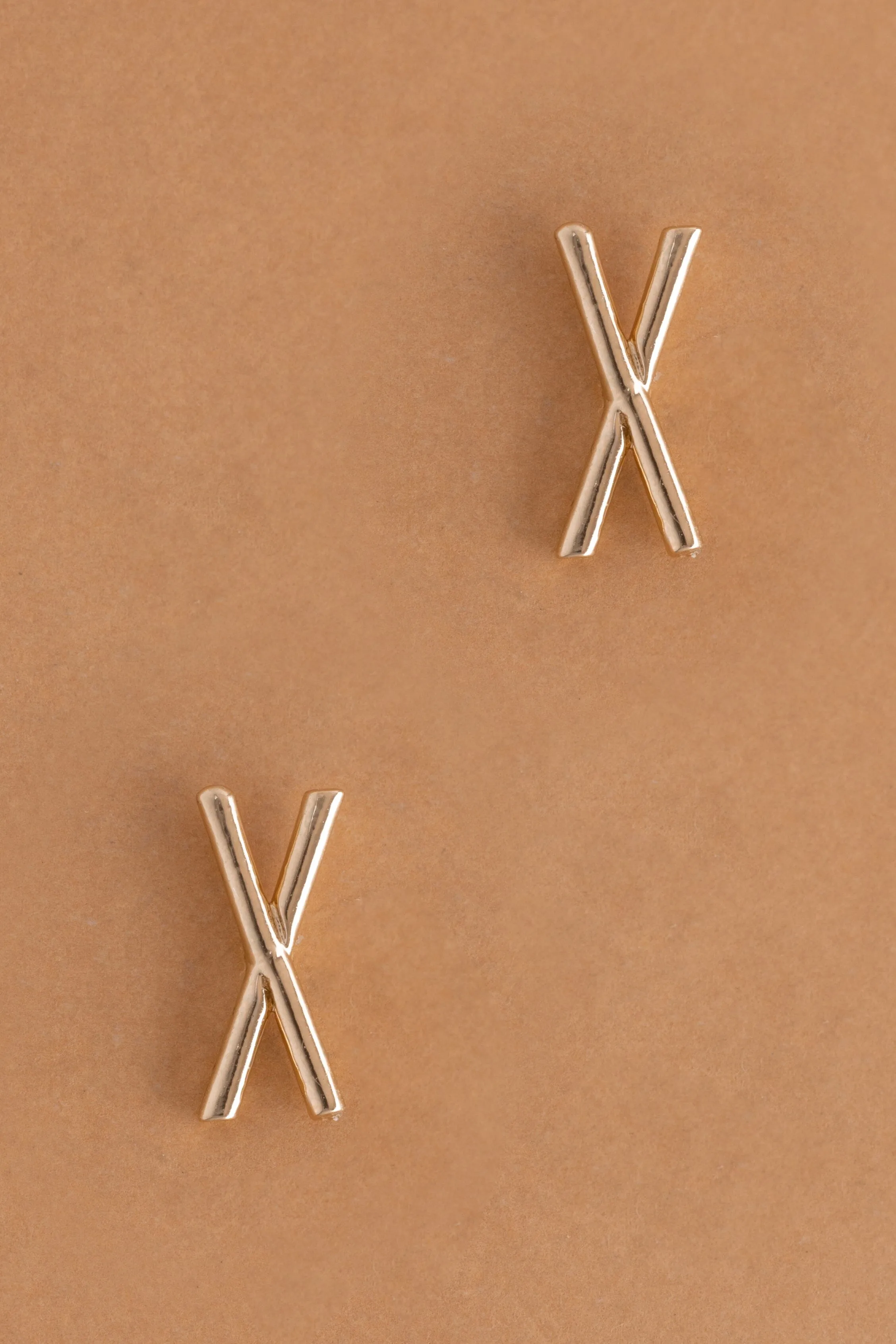 Letter X Gold Condensed Earrings