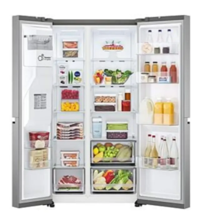 LG 617L Platinum Silver LG Fridge SBS W/D - GC-L257SLXL