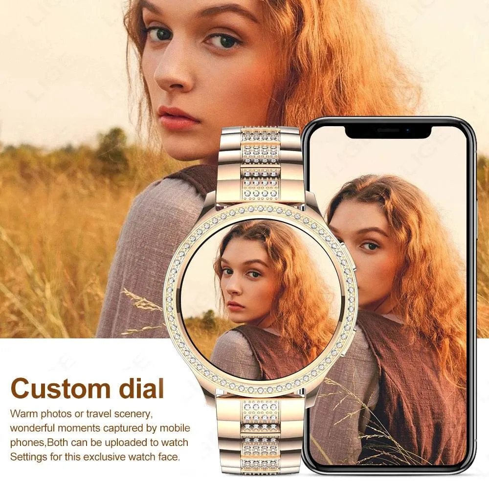 LIGE 1.32 inch Women Smart Watch Bluetooth Call AI Voice Assistant Women's Watches Custom Watch Face Health Monitor Smartwatches