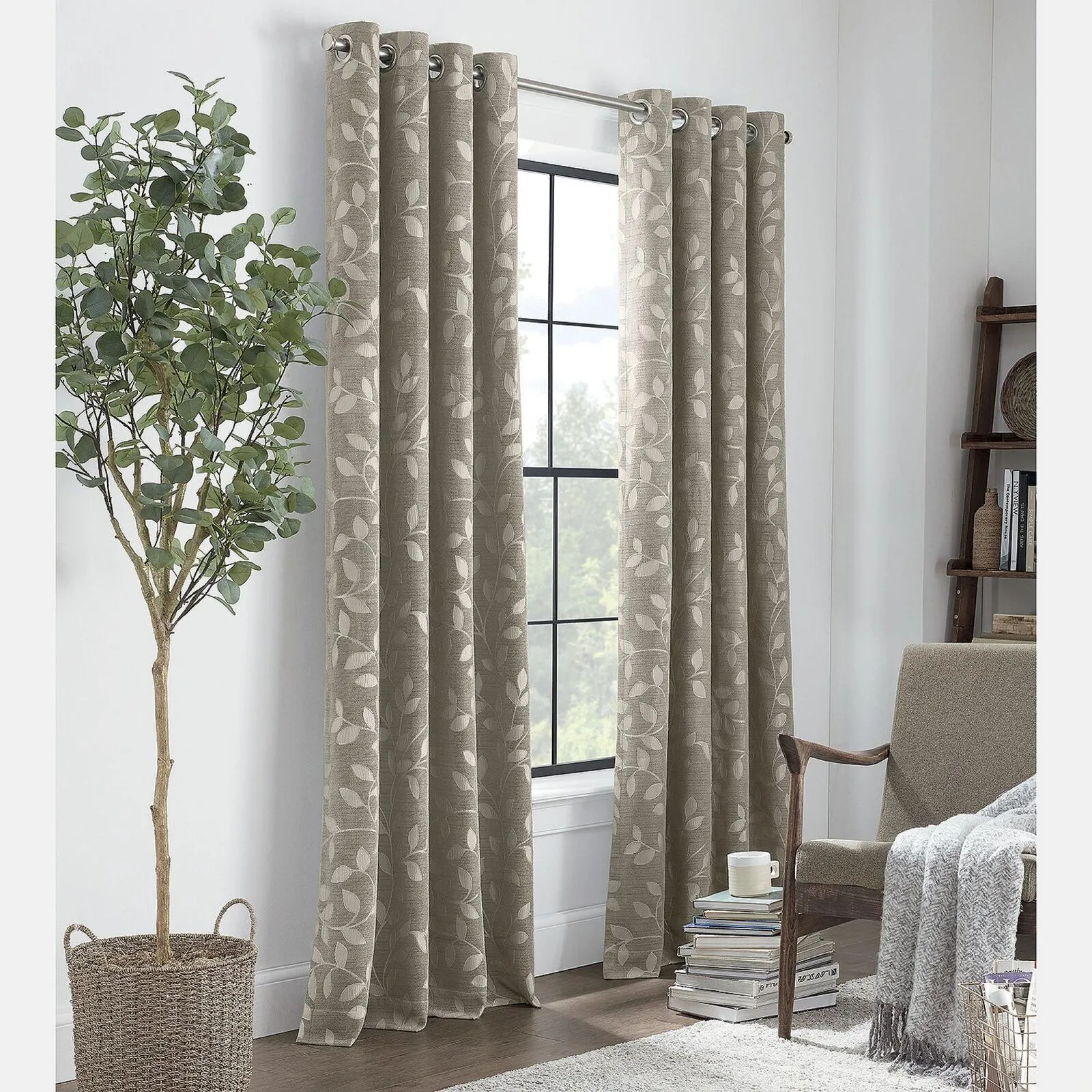 Linden Street Light-Filtering  Top Single Curtain Panel Sullivan Khaki 50" x 95"