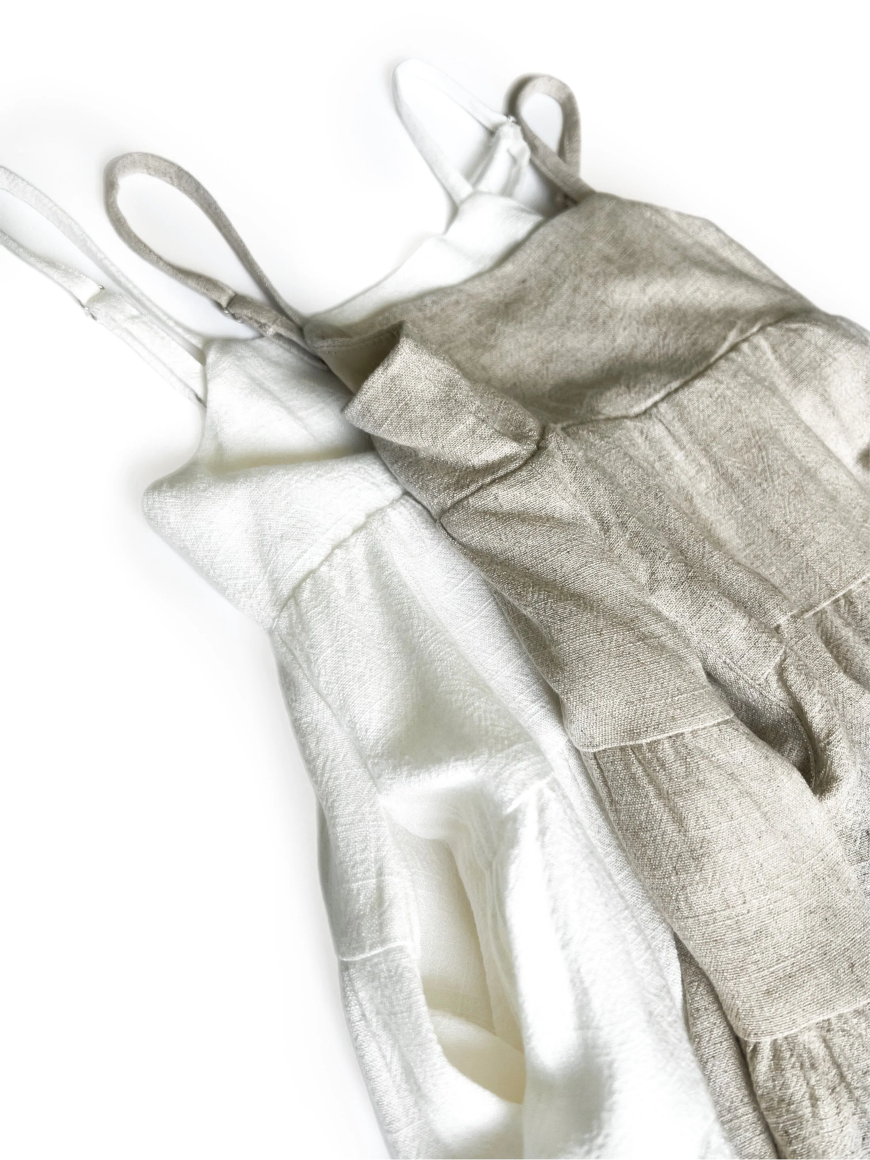 Little Bipsy Linen Tiered Dress - Sand