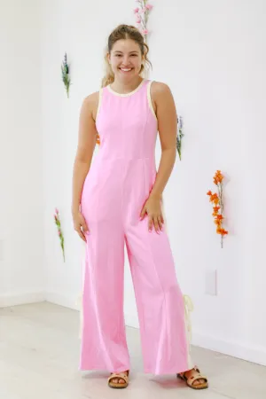 Living My Dreams Jumpsuit in Pink
