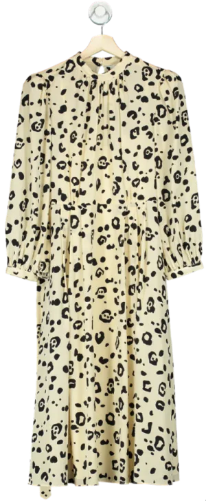 L.K. Bennett Cream Animal Print Silk Dress UK 8