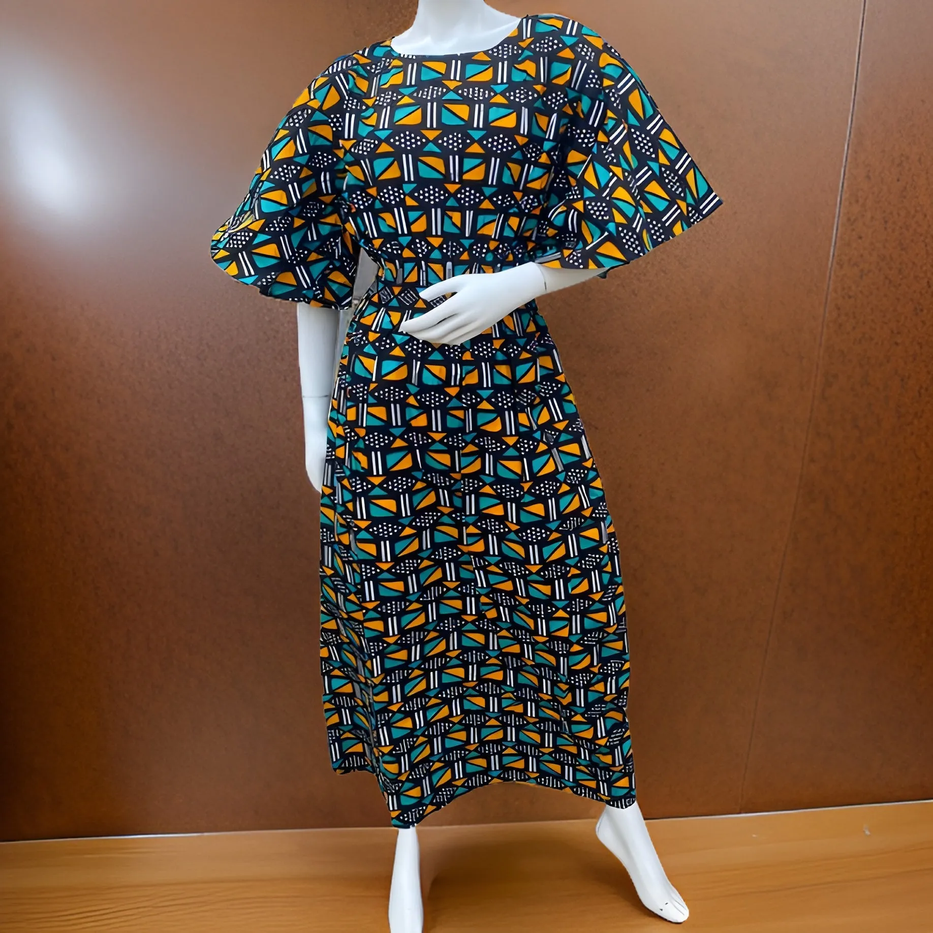 Long Ankara Print Dress