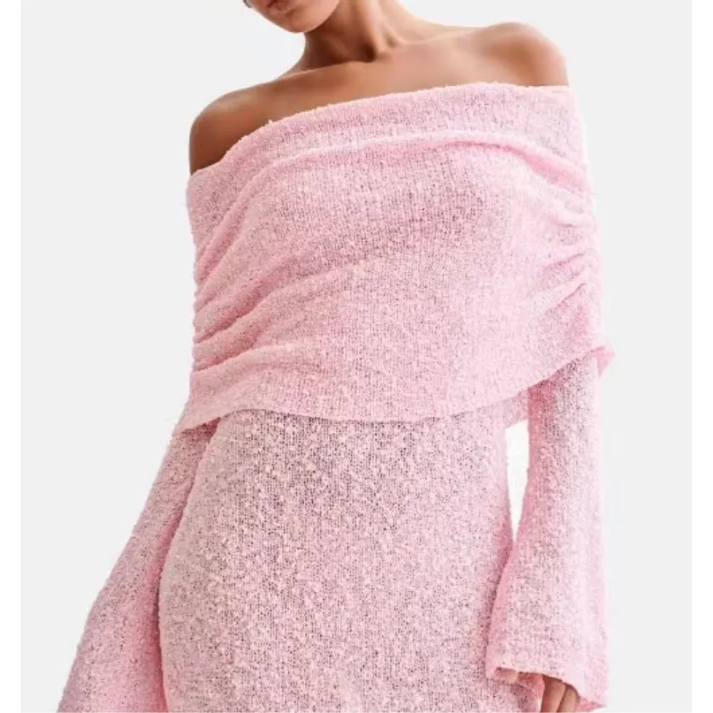 Long-sleeved One-shoulder Short Dress