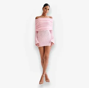 Long-sleeved One-shoulder Short Dress
