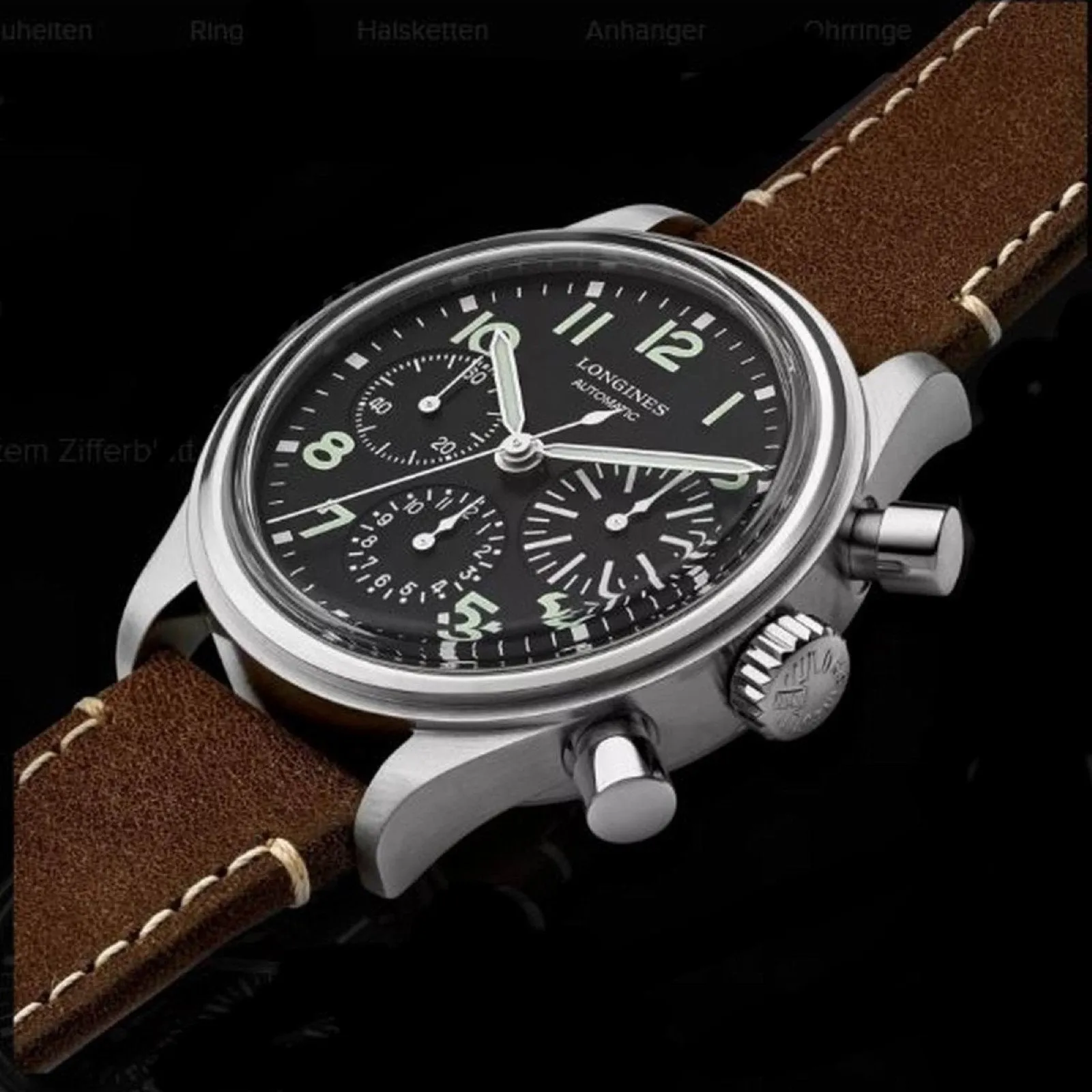 LONGINES AVIGATION BIGEYE 41mm Automatic Black Steel L2.816.4.53.2