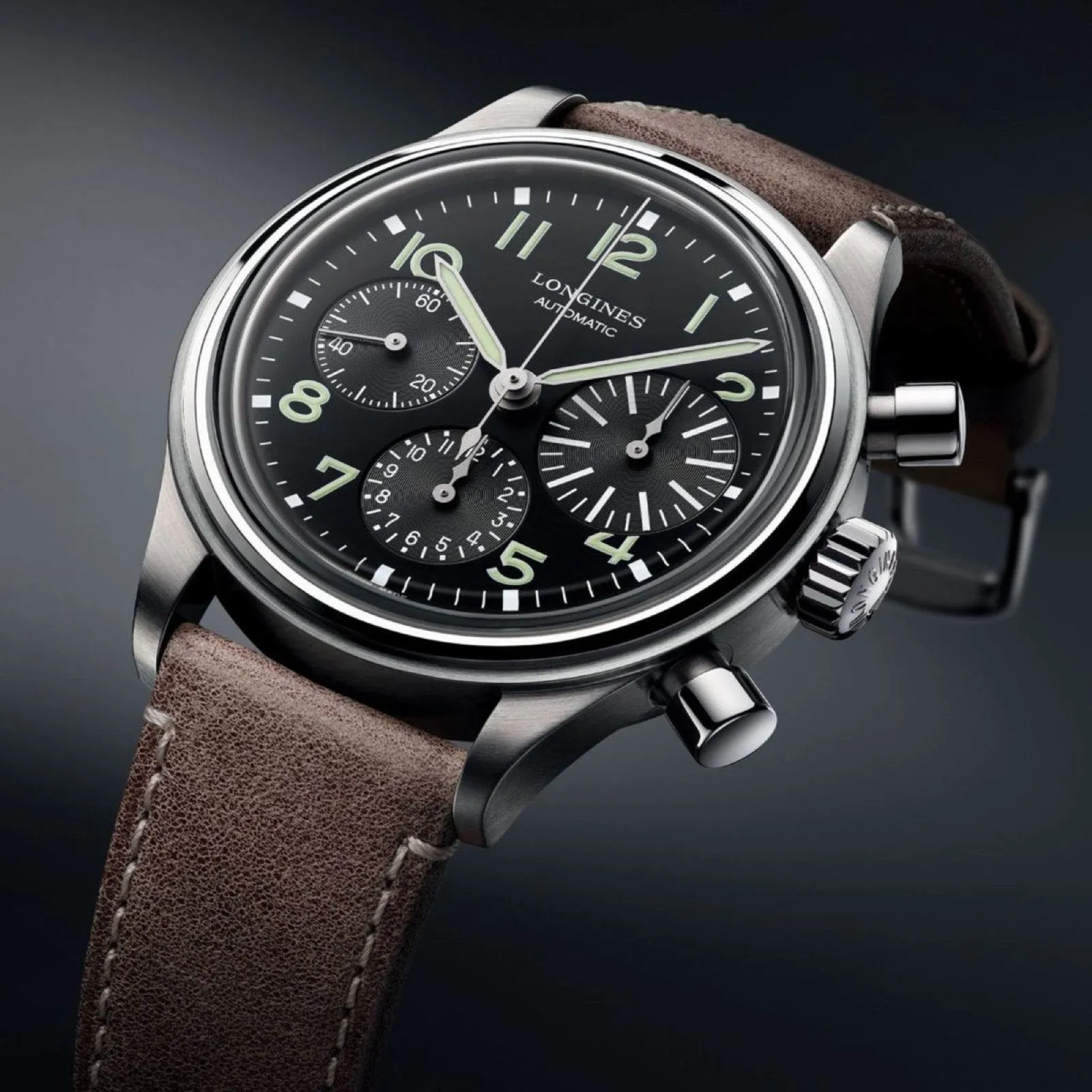 LONGINES AVIGATION BIGEYE 41mm Automatic Black Steel L2.816.4.53.2