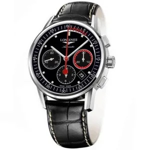 LONGINES COLUMN-WHEEL CHRONOGRAPH RECORD 41mm Black Automatic Steel L4.754.4.52.4