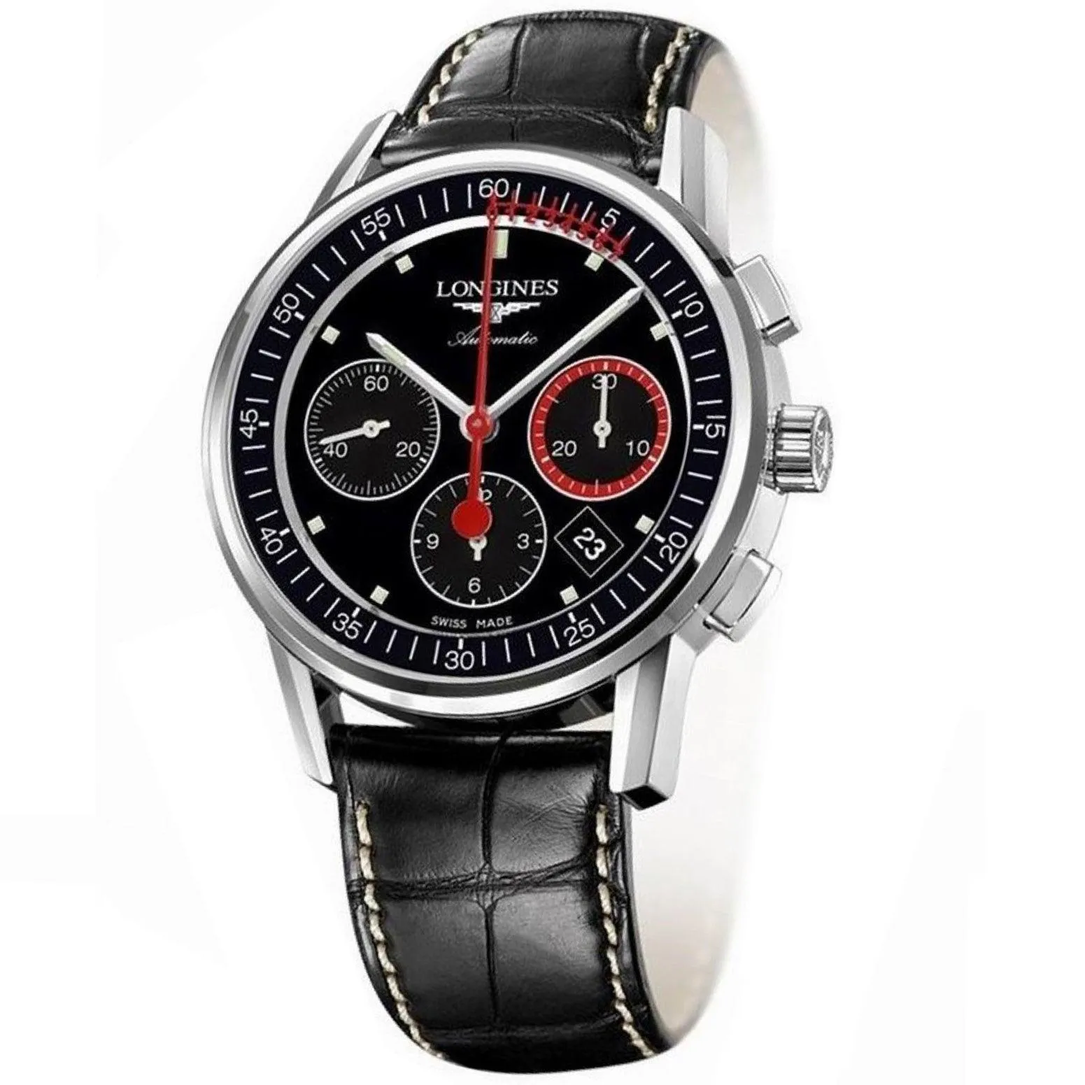 LONGINES COLUMN-WHEEL CHRONOGRAPH RECORD 41mm Black Automatic Steel L4.754.4.52.4