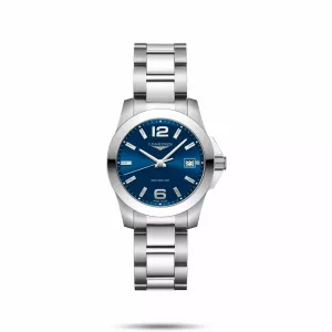 LONGINES CONQUEST 34MM WATCH Blue Automatic Steel L3.377.4.96.6
