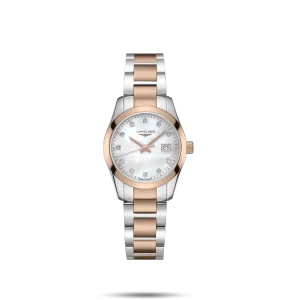LONGINES CONQUEST CLASSIC 29.5MM MOTHER WATCH DIAMANTI DIAMANTI Quartz Steel Finish Pvd Gold Rose L2.286.3.87.7