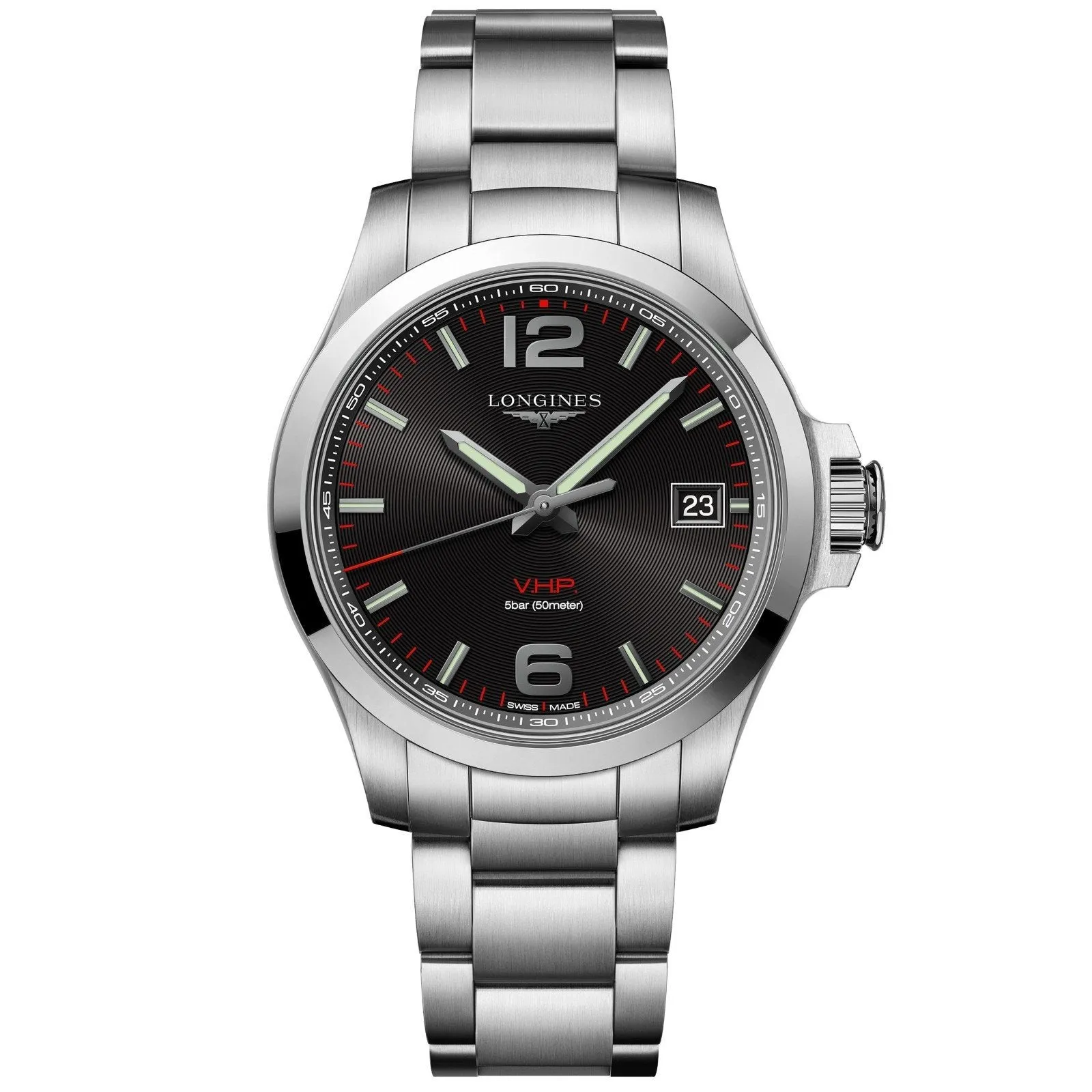 Longines CONQUEST V.H.P. 41mm Black Quartz Steel L3.716.4.56.6