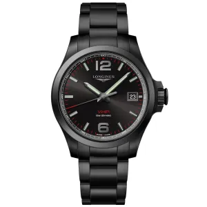 Longines CONQUEST V.H.P. 41mm Black Steel Finish Pvd Black Quartz L3.716.2.56.6