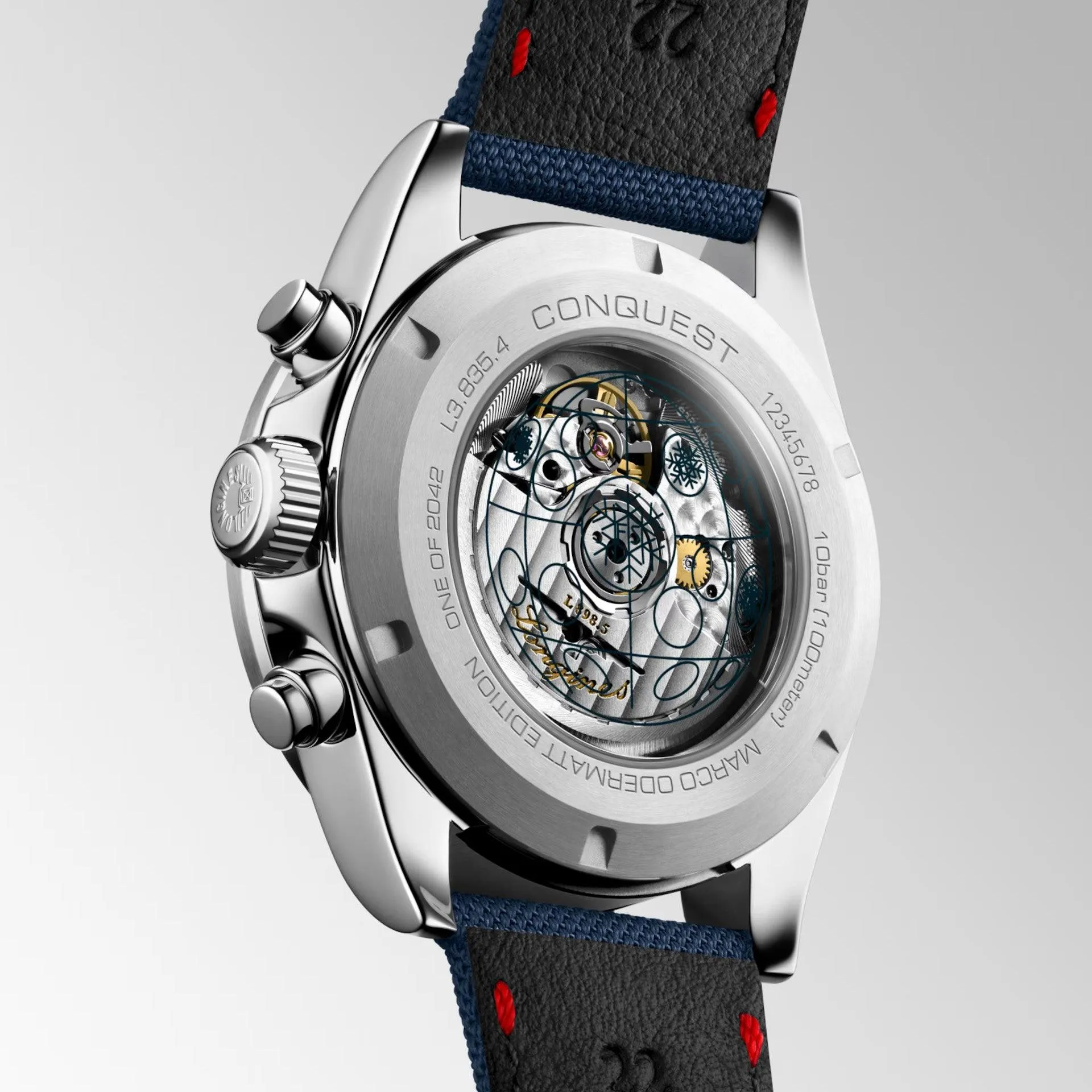 LONGINES CONQUEST WATCH MARCO ODERMATT Edition 42mm Automatic Blue Steel L3.835.4.91.2