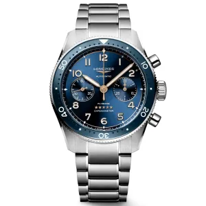 Longines Longines Spirit Flyback 42mm Blue Automatic Steel L3.821.4.93.6