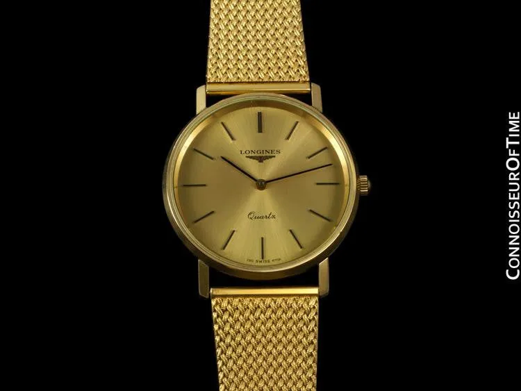 Longines Mens Dress Watch - 18K Gold Plated & Stainless Steel