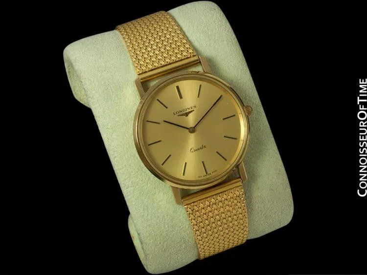 Longines Mens Dress Watch - 18K Gold Plated & Stainless Steel