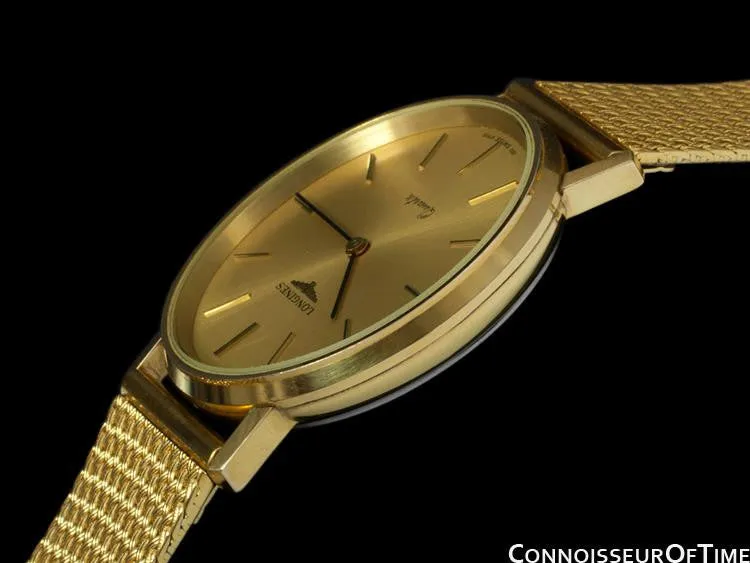 Longines Mens Dress Watch - 18K Gold Plated & Stainless Steel