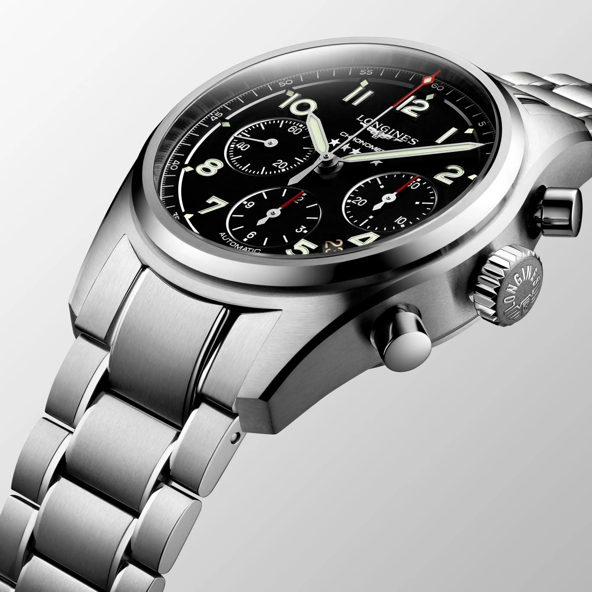LONGINES SPIRIT WATCH SPRIGHTS 42mm Black Mat Automatic Steel L3.820.4.53.6
