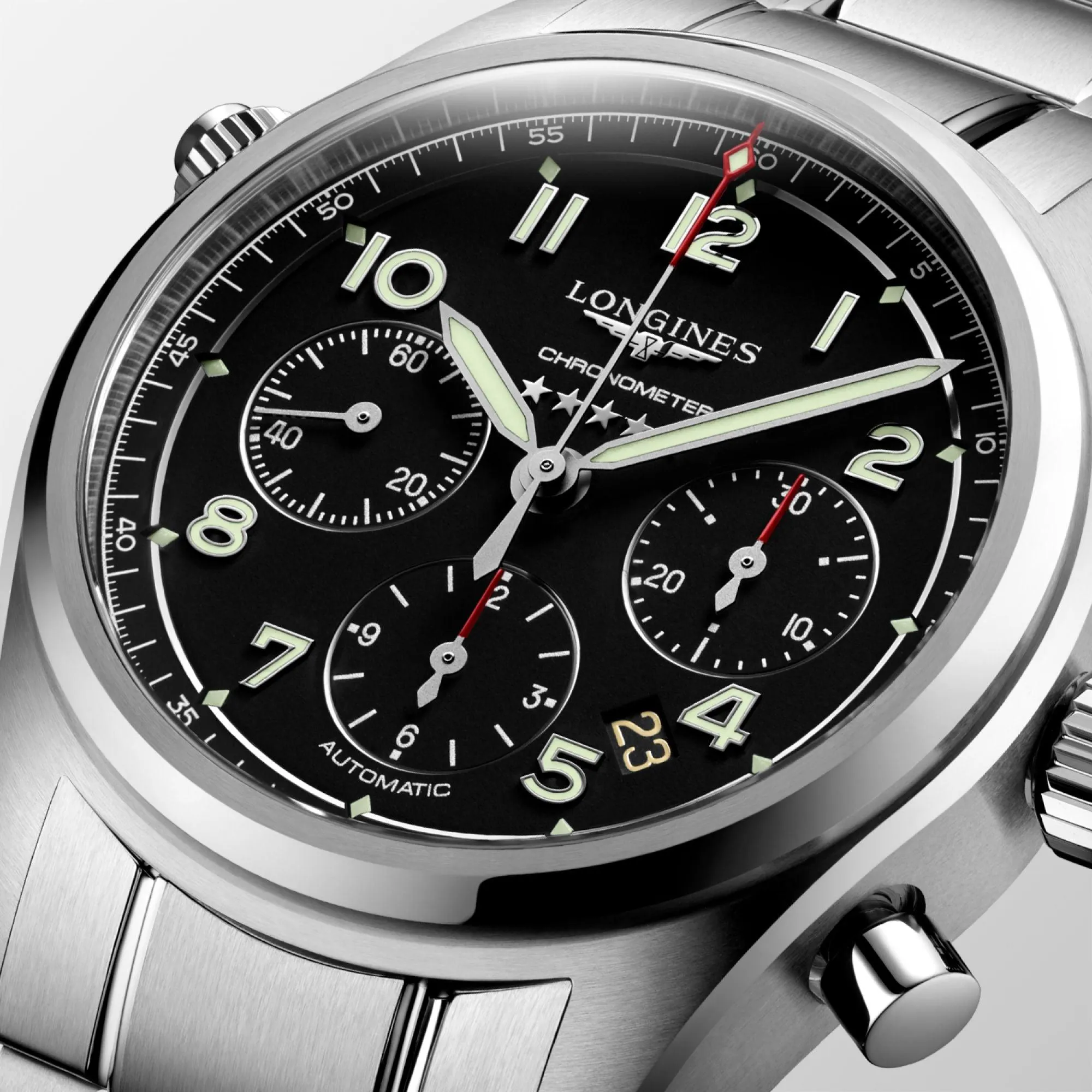 LONGINES SPIRIT WATCH SPRIGHTS 42mm Black Mat Automatic Steel L3.820.4.53.6