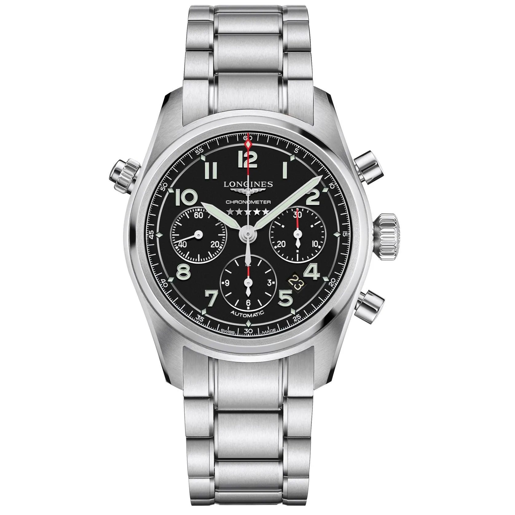 LONGINES SPIRIT WATCH SPRIGHTS 42mm Black Mat Automatic Steel L3.820.4.53.6
