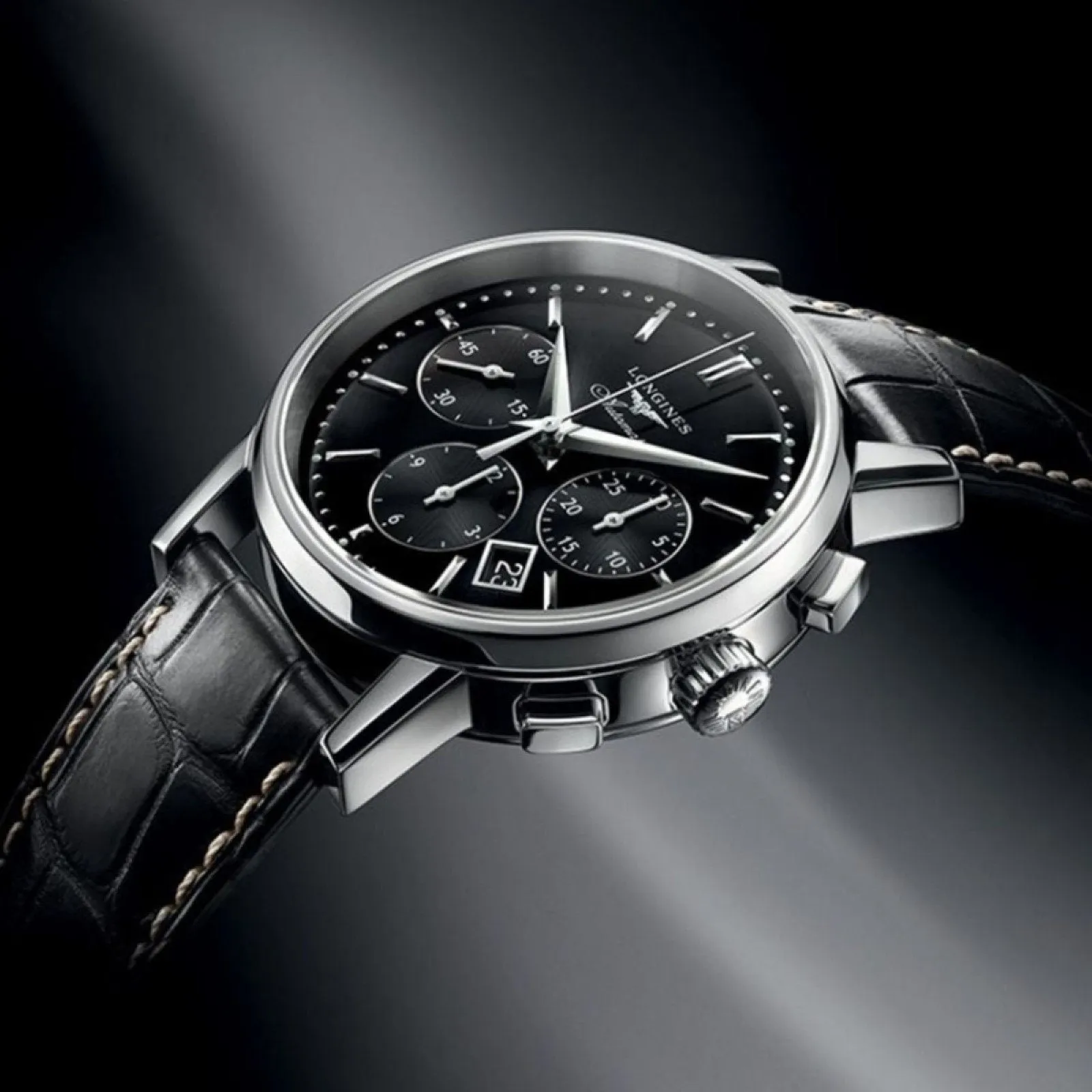 Longines watch The Column Wheel Chronograph 40mm Black Automatic Steel L2.749.4.52.0