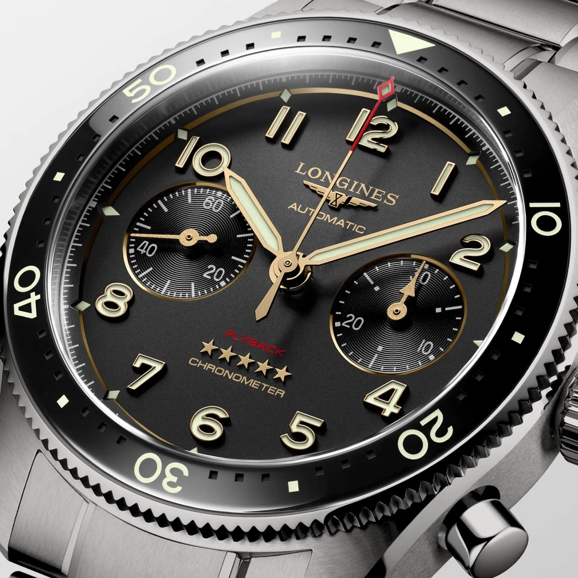 LONGINES WORKSHIP FLYBACK 42mm anthracite automatic Titanium L3.821.1.53.6