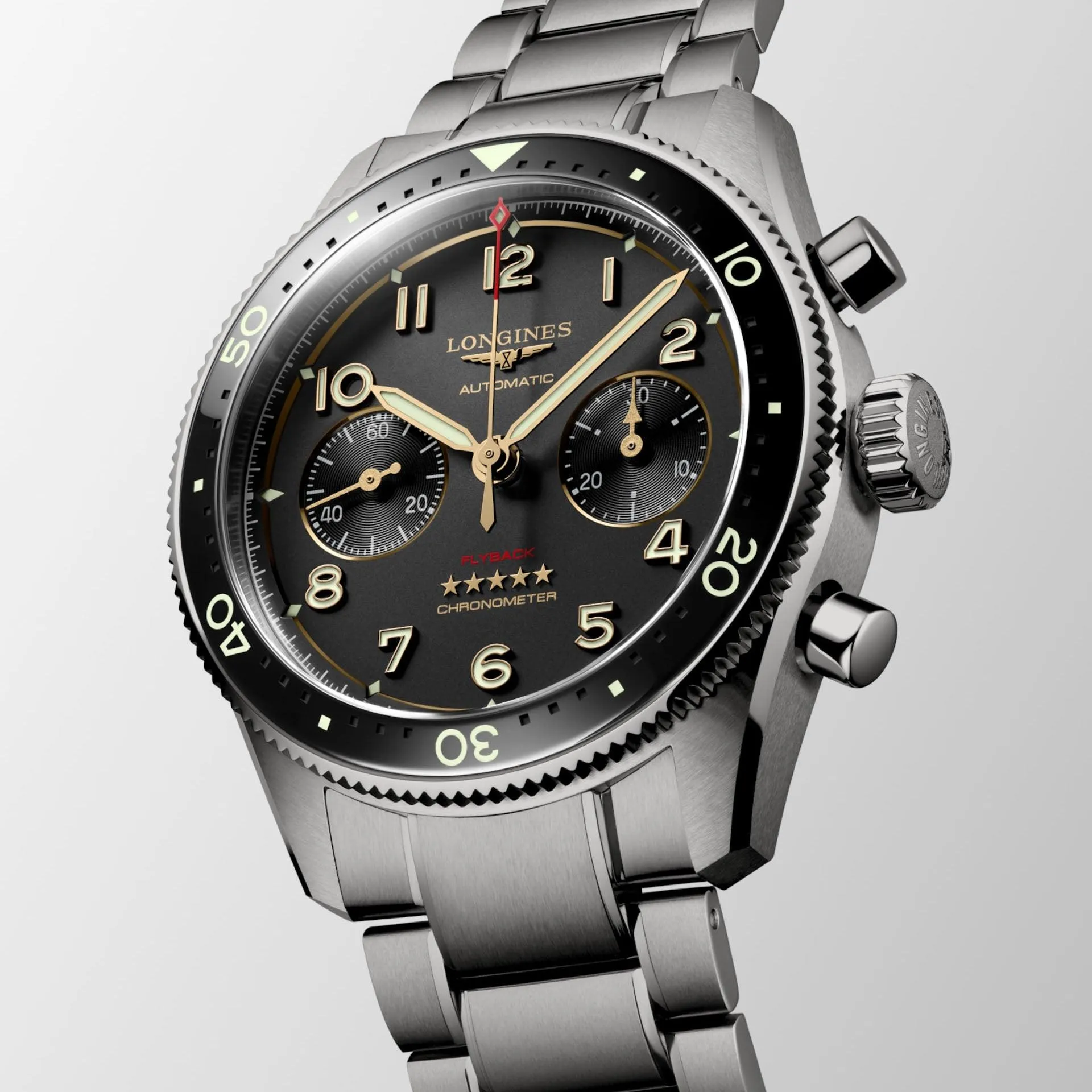LONGINES WORKSHIP FLYBACK 42mm anthracite automatic Titanium L3.821.1.53.6