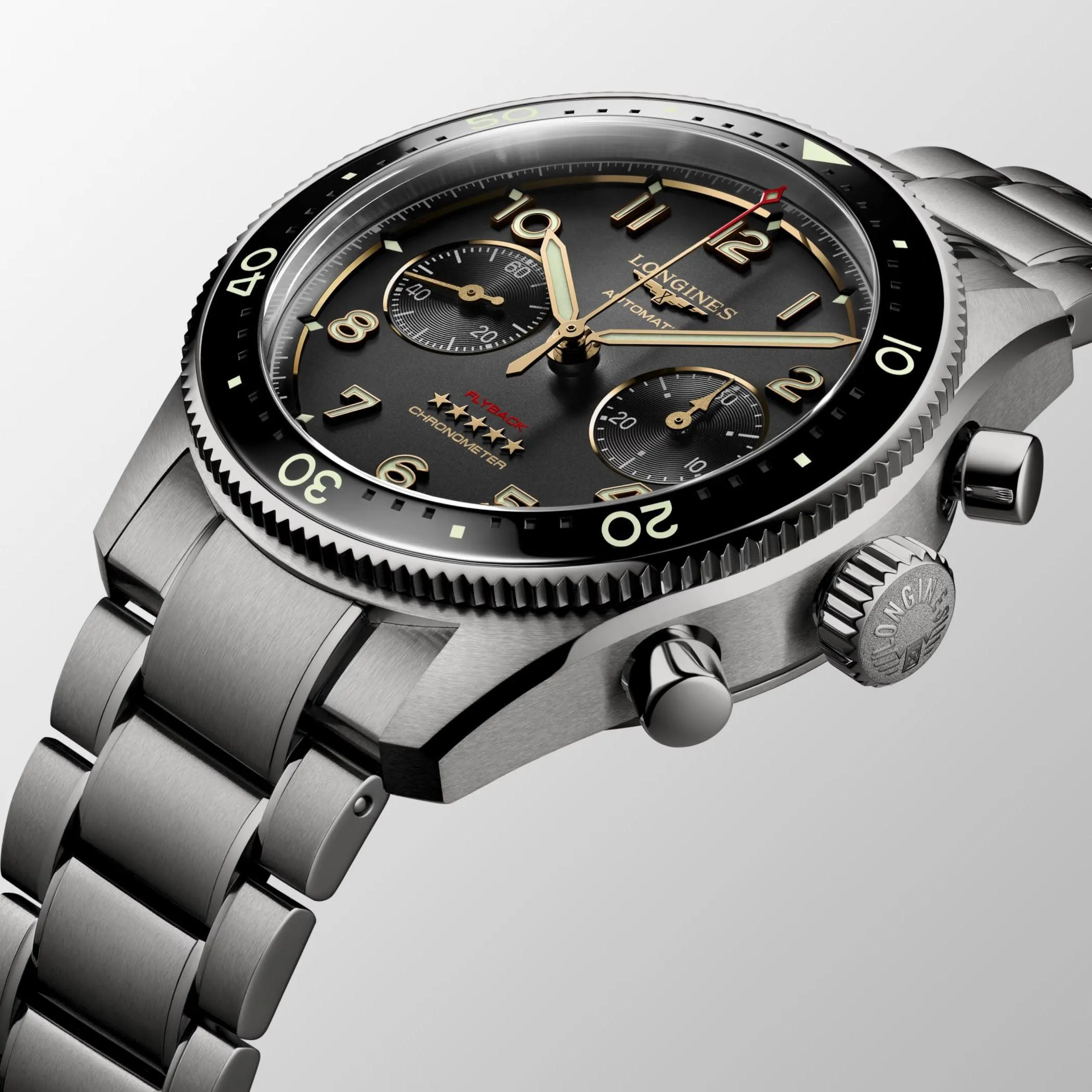 LONGINES WORKSHIP FLYBACK 42mm anthracite automatic Titanium L3.821.1.53.6