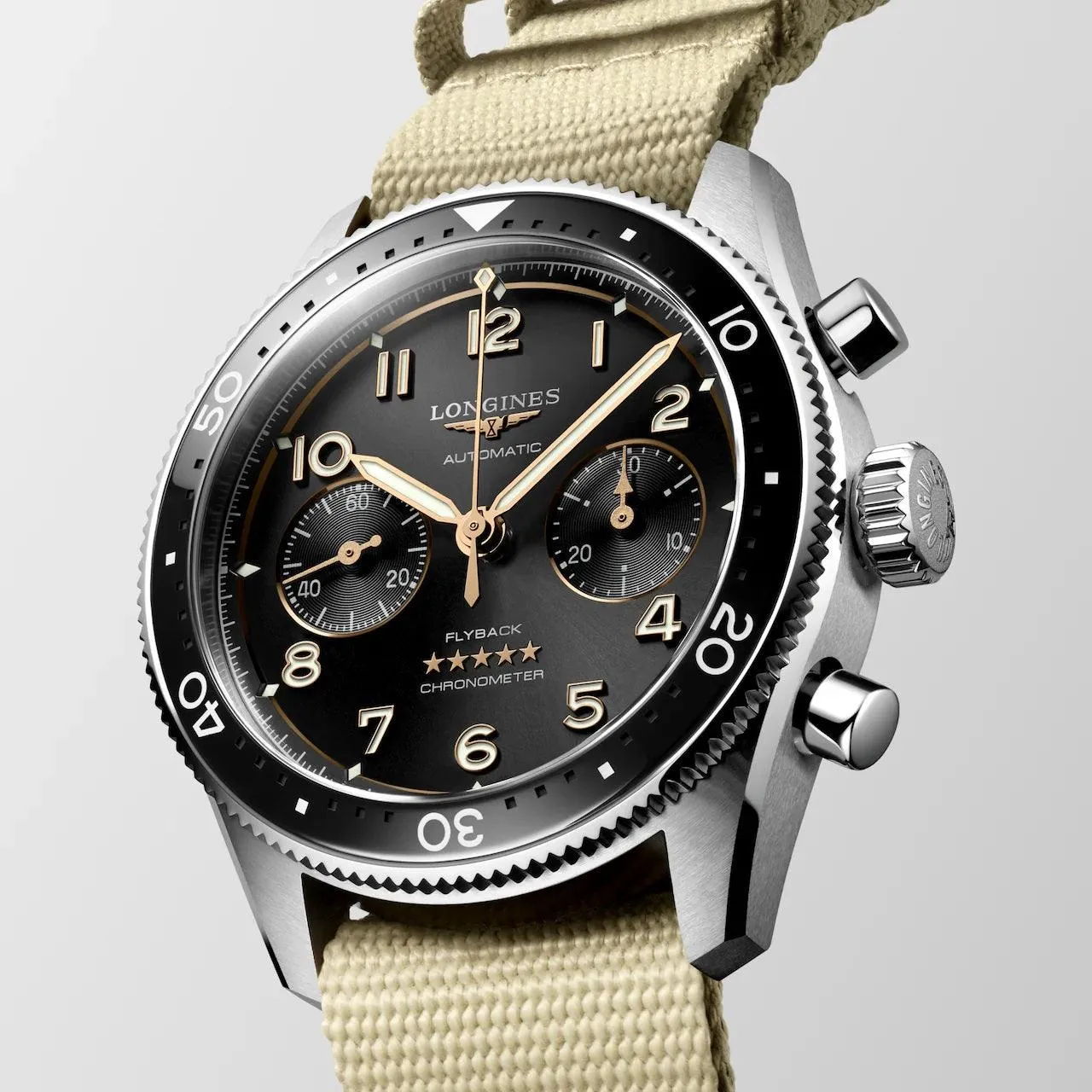 LONGINES WORKSHIP FLYBACK 42mm Automatic Black Steel L3.821.4.53.9