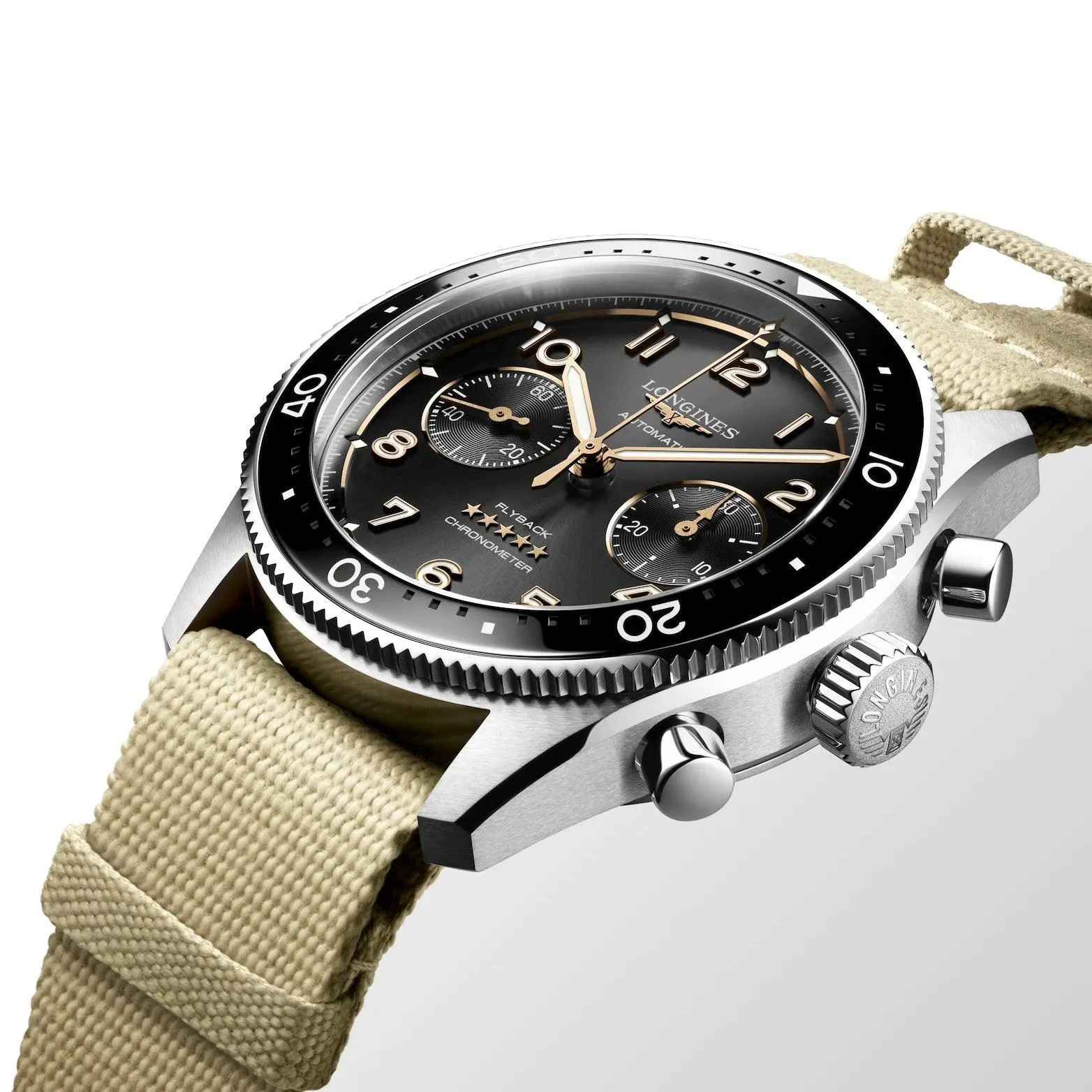 LONGINES WORKSHIP FLYBACK 42mm Automatic Black Steel L3.821.4.53.9