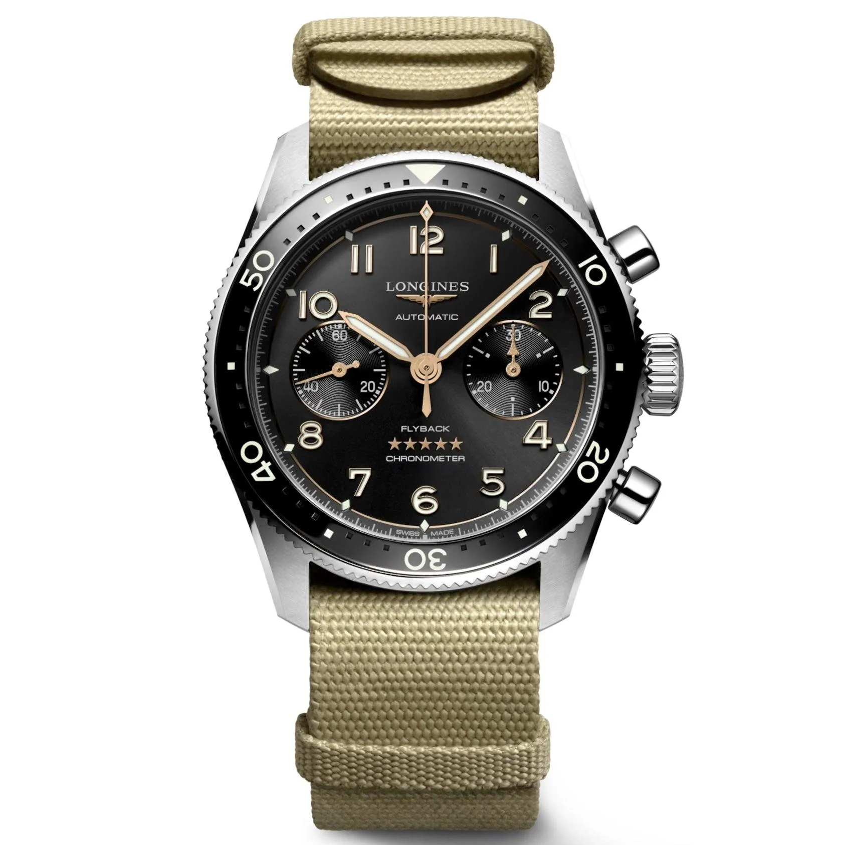 LONGINES WORKSHIP FLYBACK 42mm Automatic Black Steel L3.821.4.53.9