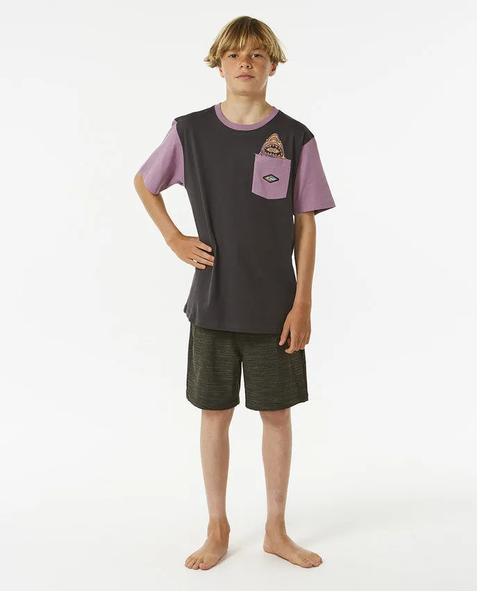 LOST ISLANDS POCKET TEE - DUSTY PURPLE (AGES 8 & 10)