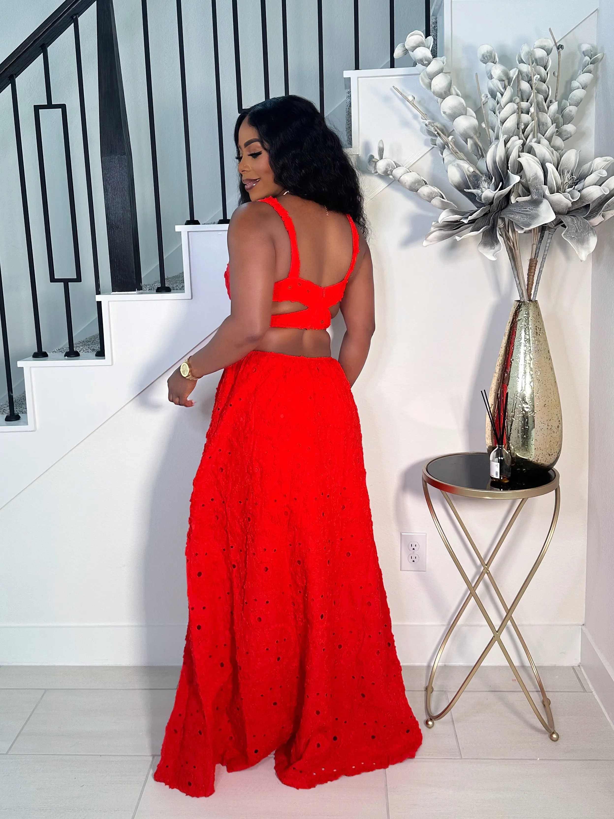 LOVE ON ME MAXI CUTOUT DRESS