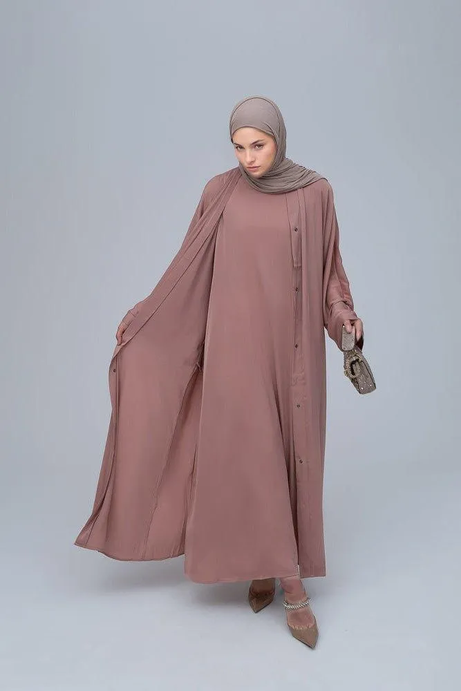 Lovenia Open front abaya and belt