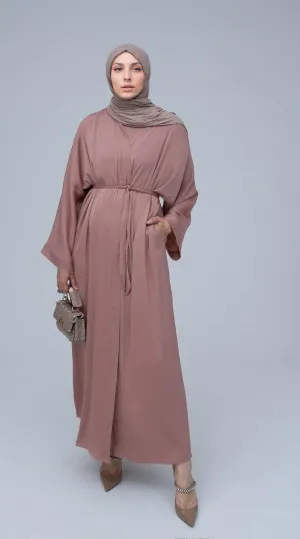 Lovenia Open front abaya and belt
