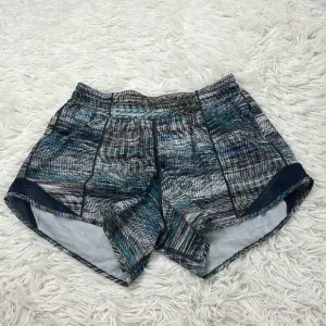 Lululemon Hotty Hot Short *Long 4&quot; Digital Oasis Grey Multi / True Navy