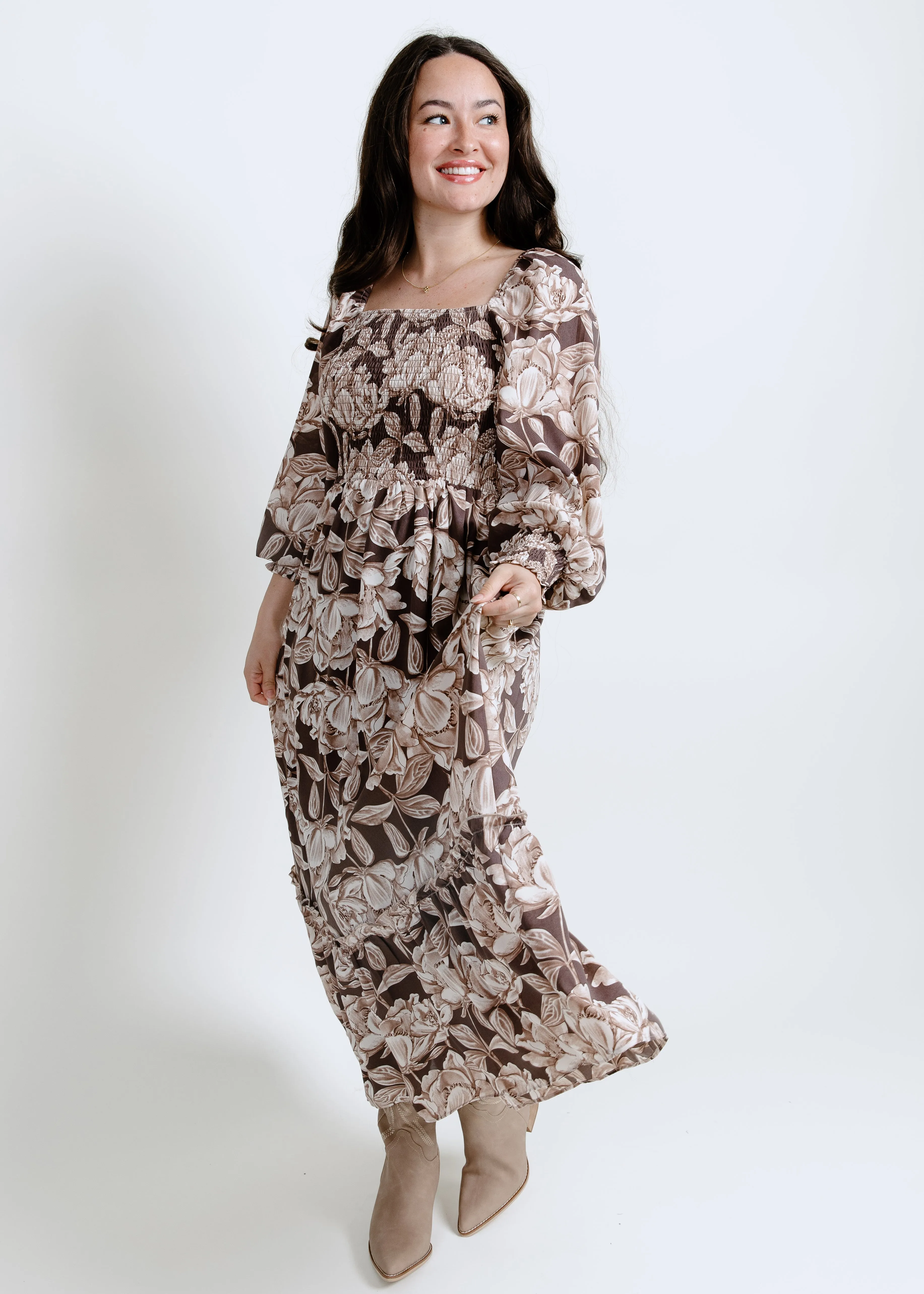Luna Long Sleeve Midi Dress