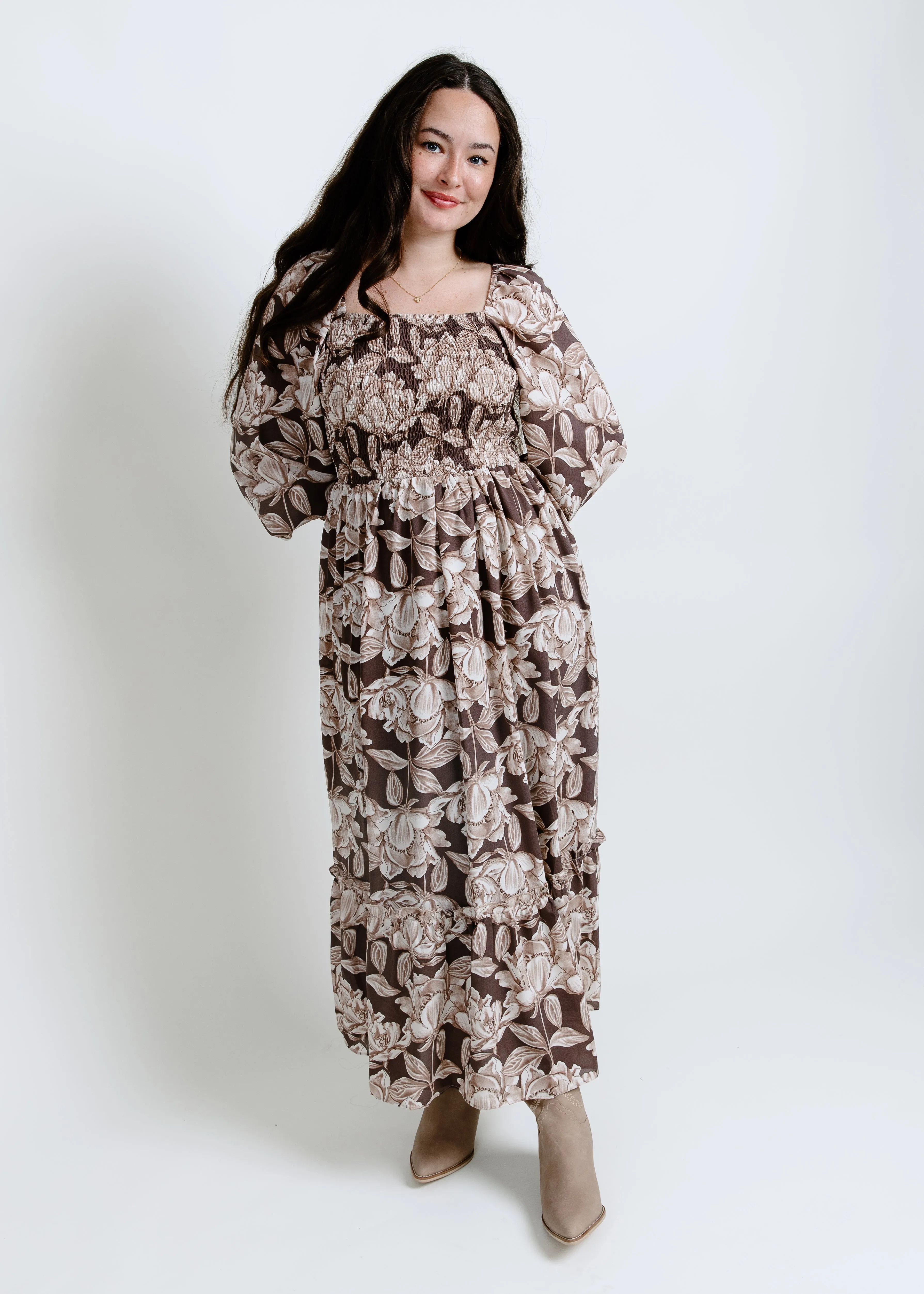 Luna Long Sleeve Midi Dress