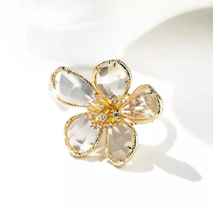 Luxe crystal 14K Gold Plated Flower Bracelet