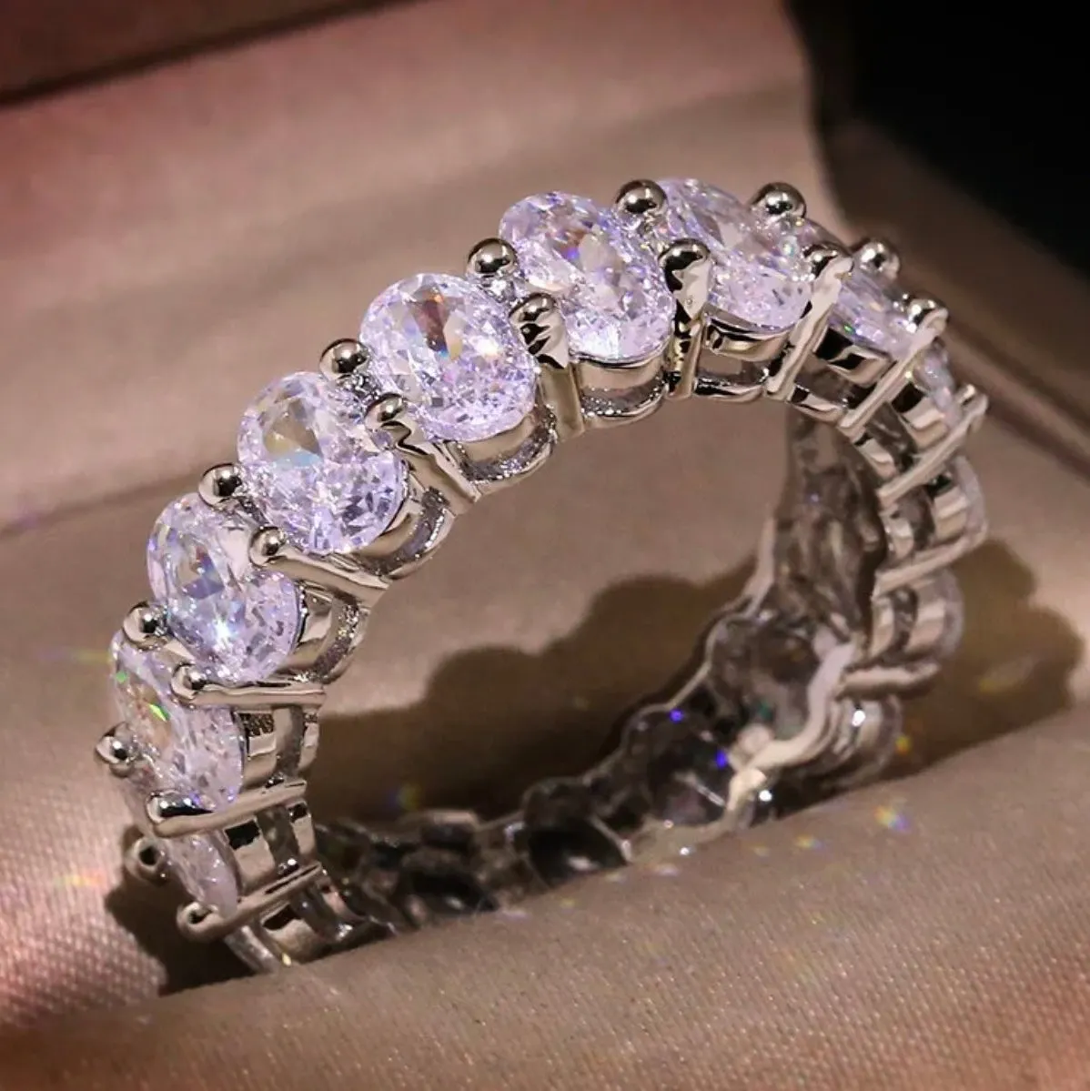 Luxe Oval Inlay Zirconia Ring